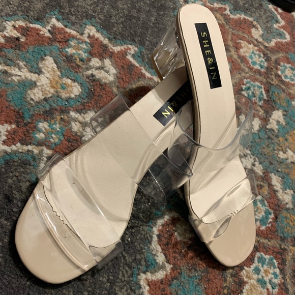 SHEIN Shoes - Clear chunk heel sandals NEVER WORN